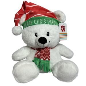 American Greetings Beary Christmas 12 inch Plush Bear New